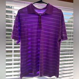Nike Golf Purple Striped Men's Polo Shirt